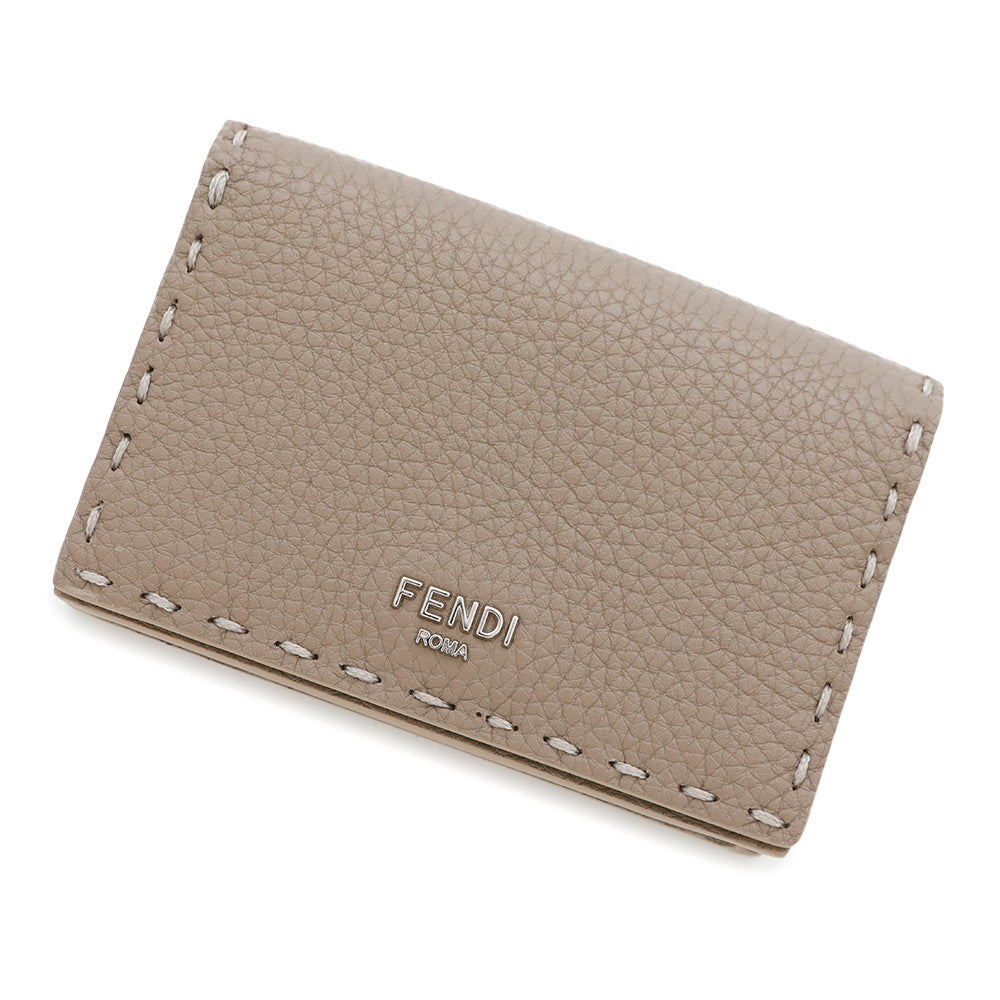 FENDI Peekaboo Selleria Card Case Greige8M0501 Leather