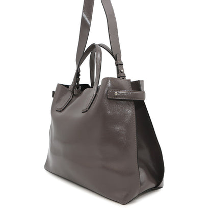 BURBERRY Soft Banner 2WAYBag Gray Leather