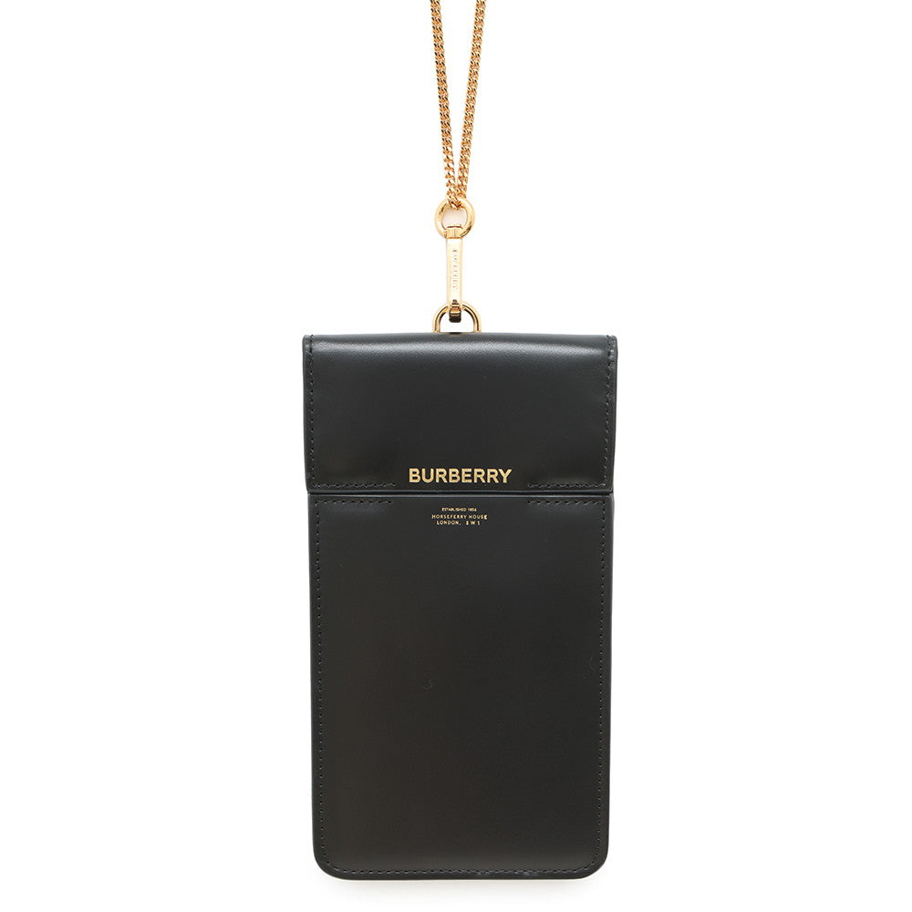 BURBERRY Phone ShoulderPouch Black Leather