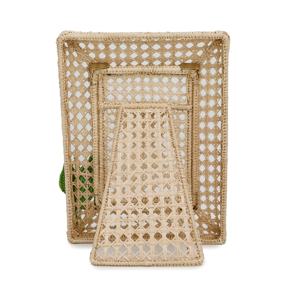 Dior Photo frame Beige/Green Rattan Glass