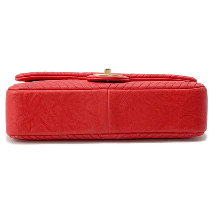 CHANEL Chevron ChainShoulder RedA92087 Leather
