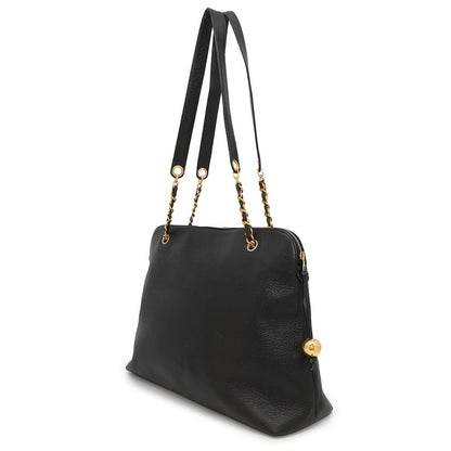 CHANEL CC Logo Cocoball Tote BlackA03578 Caviar Leather
