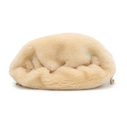 Bottega Veneta Valve Tote Bag Beige Fur