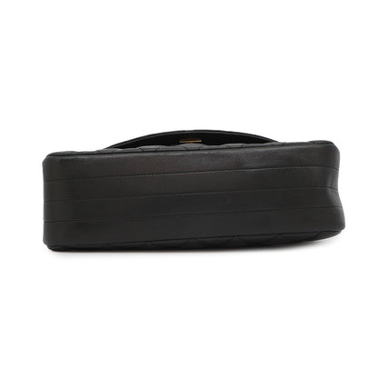 CHANEL Matelasse Half Moon ChainShoulder Black Lambskin