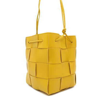 Bottega Veneta Maxi INTRECCIATO Cassette Crossbody Shoulder Yellow680218 Leather Size Small