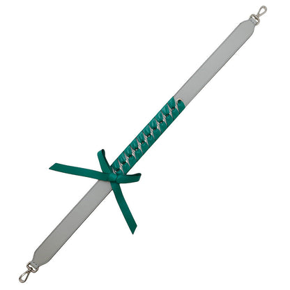 FENDI Strap You Ribbon Motif Light Gray/Green Leather