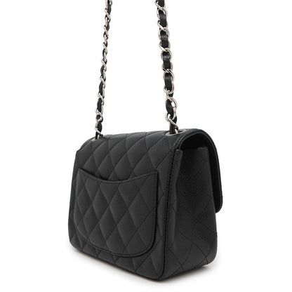 CHANEL Mini Matelasse ChainShoulder Bag BlackA35200 Caviar Leather Size 17
