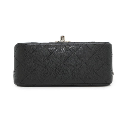 CHANEL Mini Matelasse ChainShoulder Bag BlackA35200 Caviar Leather Size 17