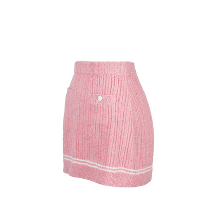 Chanel Size 38 22P Knit Skirt Viscose/Cotton/Polyamide Light Pink