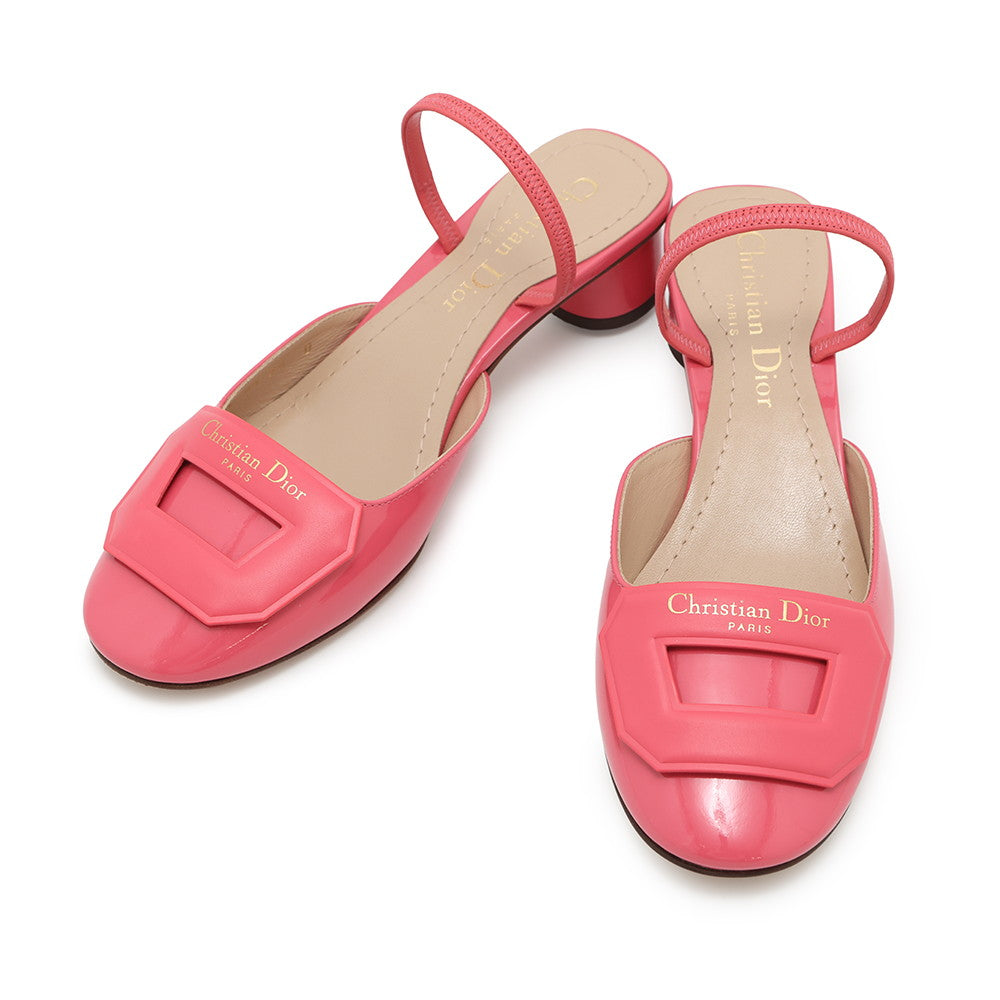 Dior DAY Slingback Pumps PinkKCB828VCA Leather Patent Leather Size 34