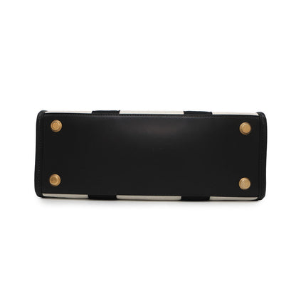BALENCIAGA Hardware 2WAY Shoulder Bag Natural/Black671402 Canvas Size Small