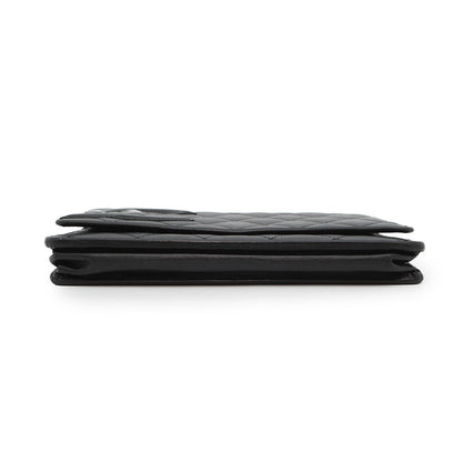 CHANEL Cambon line Chain wallet BlackA46646 Calf Leather/Patent Leather