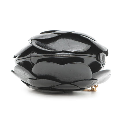 CHANEL Camellia Evening ChainShoulder Bag BlackAS4445 Shiny Aged Calf Leather