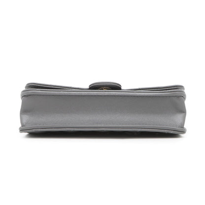CHANEL Matelasse 2WAY Chain Wallet Gray Lambskin
