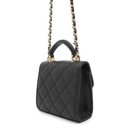 CHANEL Matelasse Top Handle ChainClutch Bag BlackAP2682 Lambskin