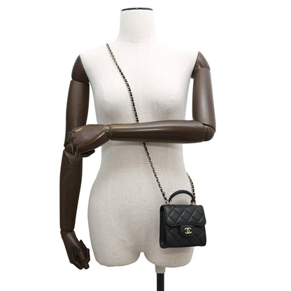 CHANEL Matelasse Top Handle ChainClutch Bag BlackAP2682 Lambskin