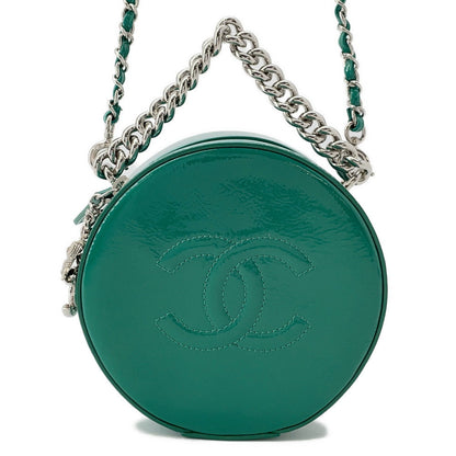 CHANEL Round As Earth 2WAYBag GreenA91946 Patent Leather