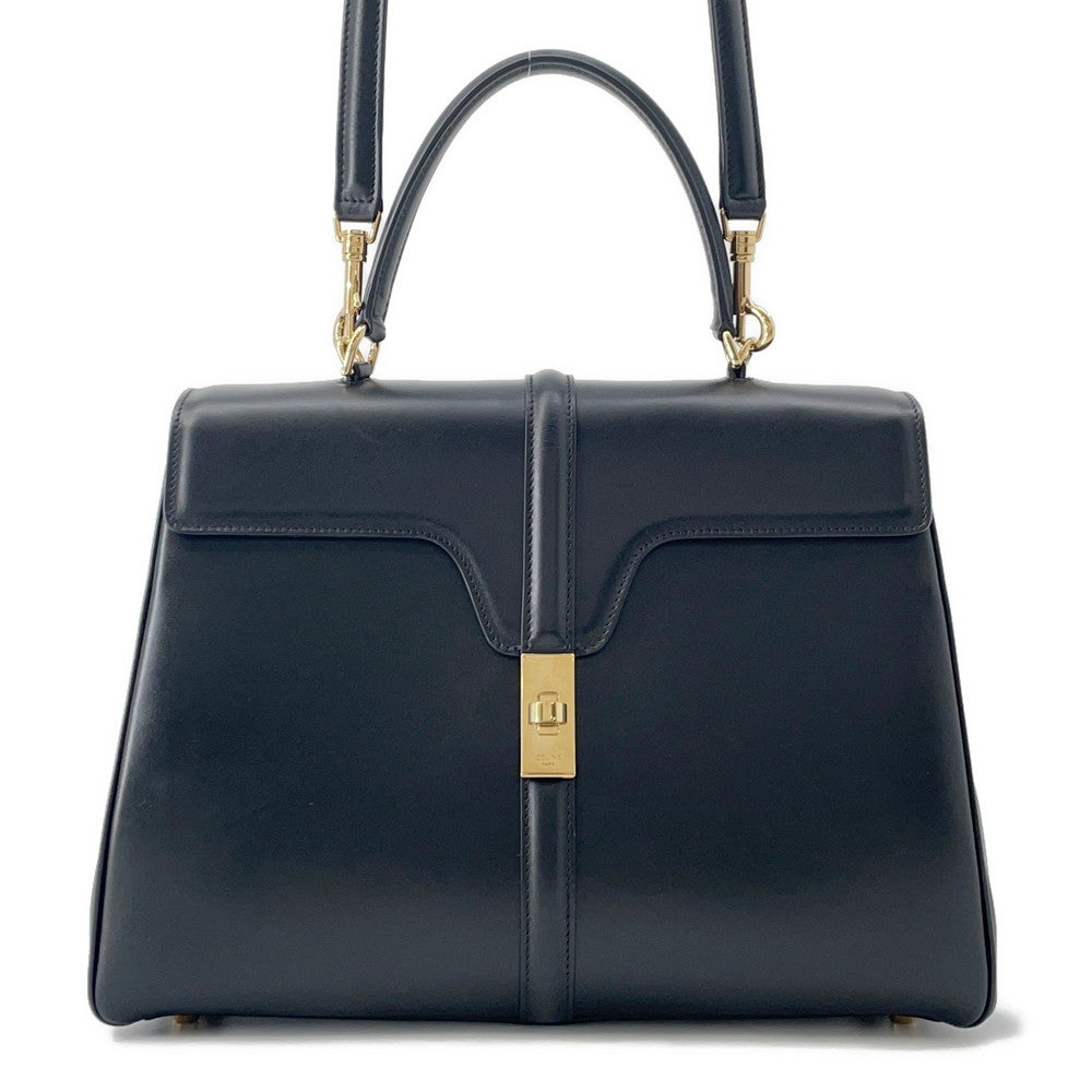 CELINE 16 SEISE 2WAY Handbag Black187373BEY.38NO Leather Size Medium