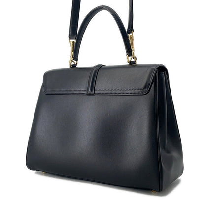 CELINE 16 SEISE 2WAY Handbag Black187373BEY.38NO Leather Size Medium
