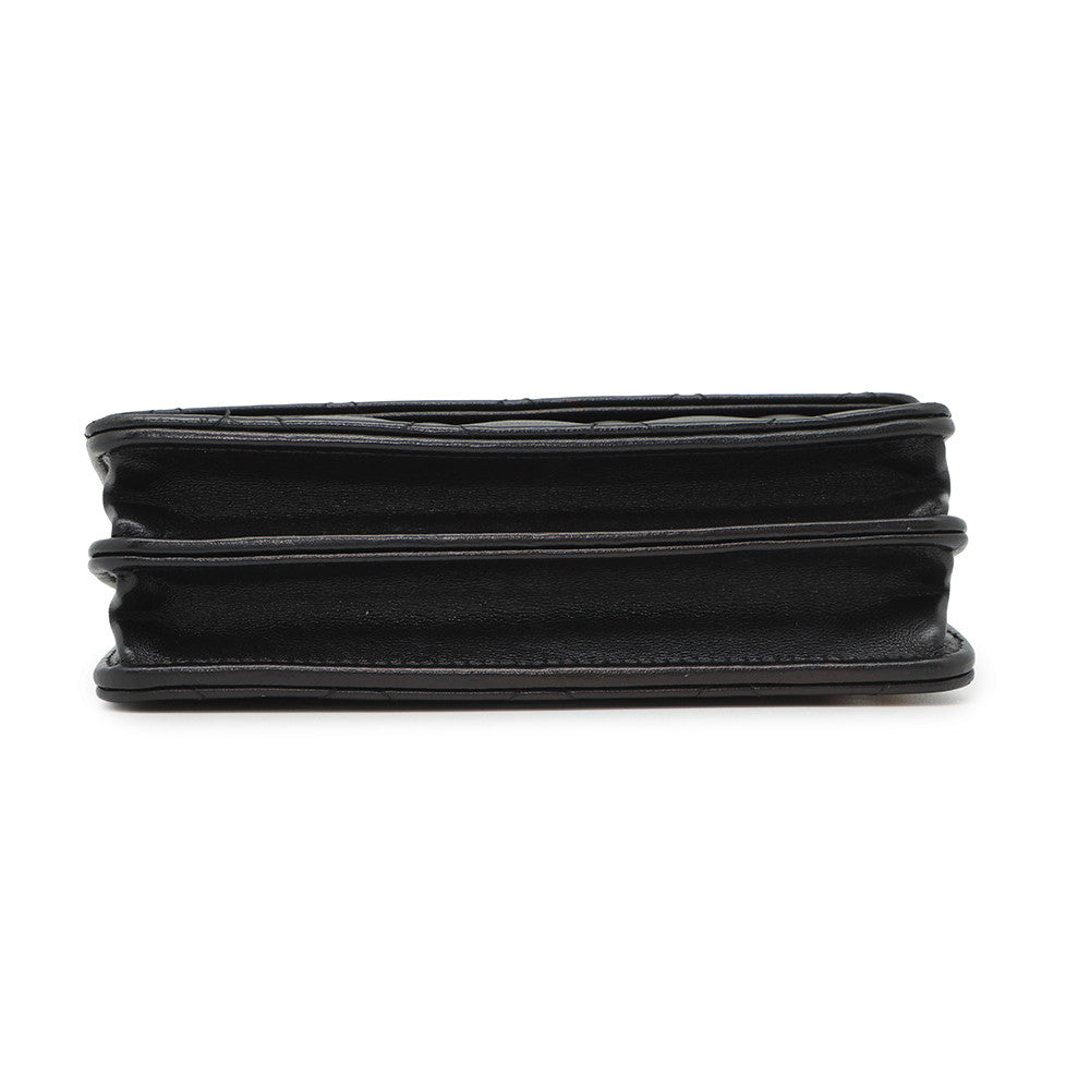 CHANEL Matelasse PearlChain Mini Chain Wallet BlackAP2932 Lambskin