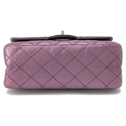 CHANEL 2.55 ChainShoulder Bag MetalicPink Lambskin Size Mini