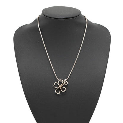 CHANEL Clover motif necklace Silver Sv925