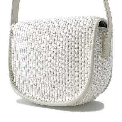 CELINE Triomphe Shoulder Bag White198262EBL.01WW Raffia Leather