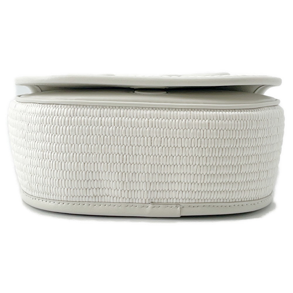 CELINE Triomphe Shoulder Bag White198262EBL.01WW Raffia Leather