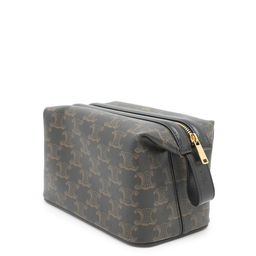 CELINE Triomphe Toilet Pouch Black10D502BTB 38NO PVC
