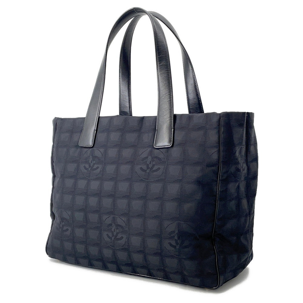 CHANEL New Travel Line Tote BlackA15991 NylonJacquard Leather Size MM