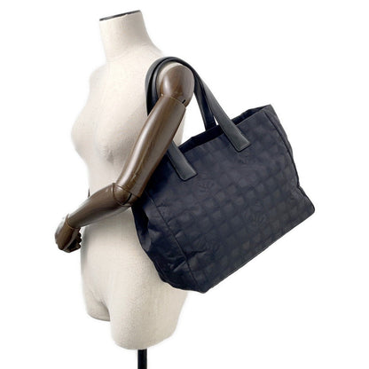 CHANEL New Travel Line Tote BlackA15991 NylonJacquard Leather Size MM