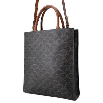 CELINE Vertical Cabas Tan191542 TriompheCanvas Leather Size Small