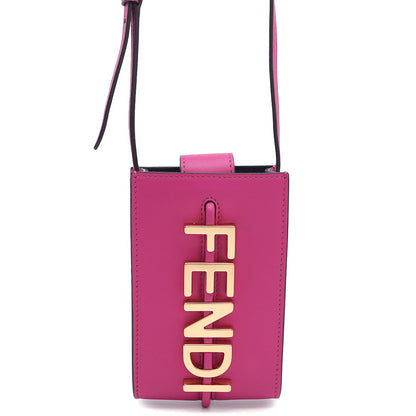 FENDI FENDI logo phone holder PurplePink7AS192 Leather