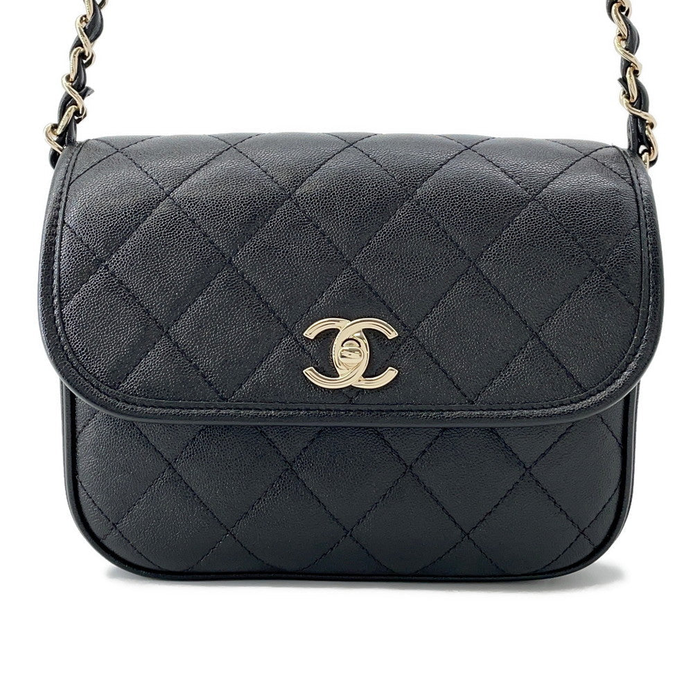 CHANEL Matelasse messenger bag BlackAS2447 Caviar Leather Size Small