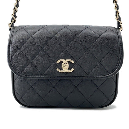 CHANEL Matelasse messenger bag BlackAS2447 Caviar Leather Size Small