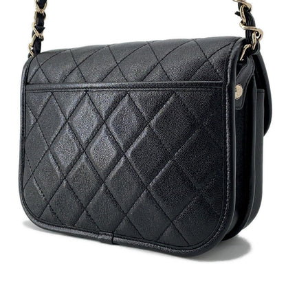 CHANEL Matelasse messenger bag BlackAS2447 Caviar Leather Size Small