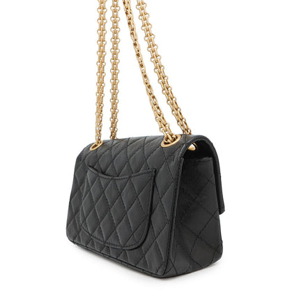 CHANEL 2.55 Chain Shoulder Bag BlackAS0874 Aged Calf Leather Size Mini