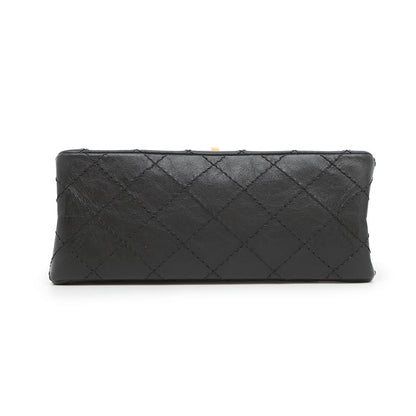 CHANEL 2.55 Chain Shoulder Bag BlackAS0874 Aged Calf Leather Size Mini