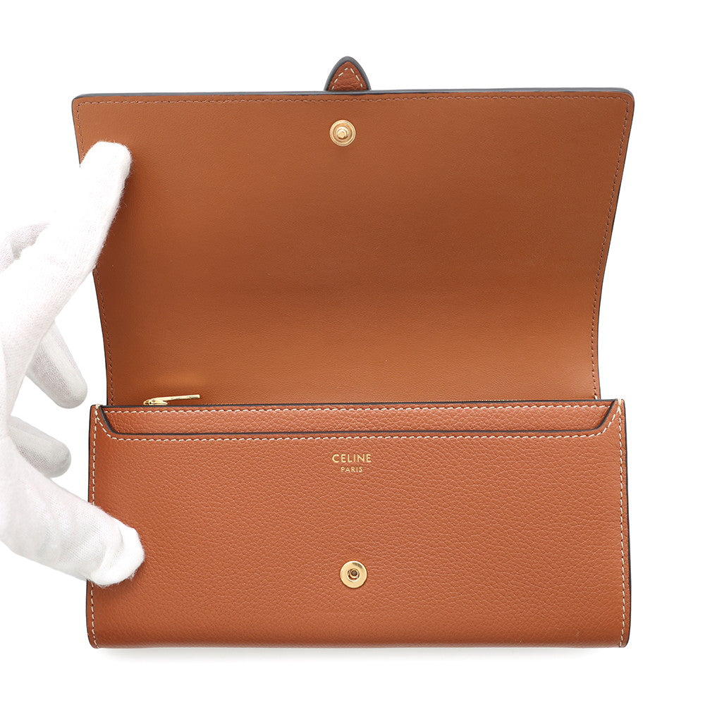 CELINE Large wallet Brown10M053GHH.04LU Sapuru Calf Leather