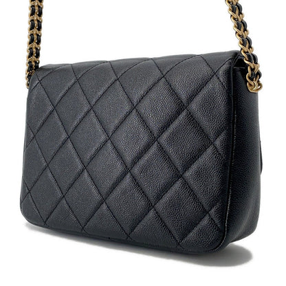 CHANEL Matelasse Melody Chain Shoulder Bag BlackAS3103 Caviar Leather