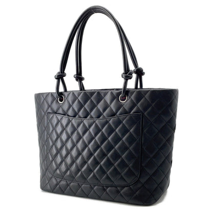 CHANEL Cambon line Tote Bag BlackA25169 Leather Size Large