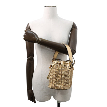 FENDI Montrezor Gold8BS010 Straw Leather Size Mini