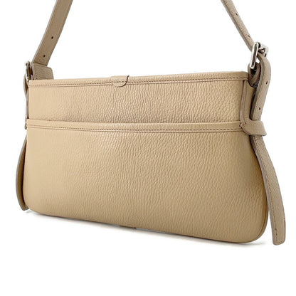 BURBERRY One Shoulder Bag Beige Leather
