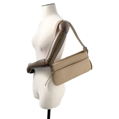 BURBERRY One Shoulder Bag Beige Leather