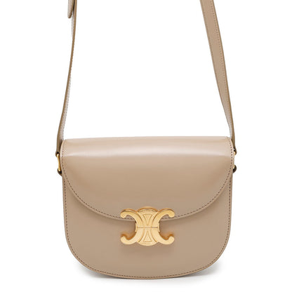 CELINE Buzas Triomphe Shoulder Bag Beige110413BF4 Leather