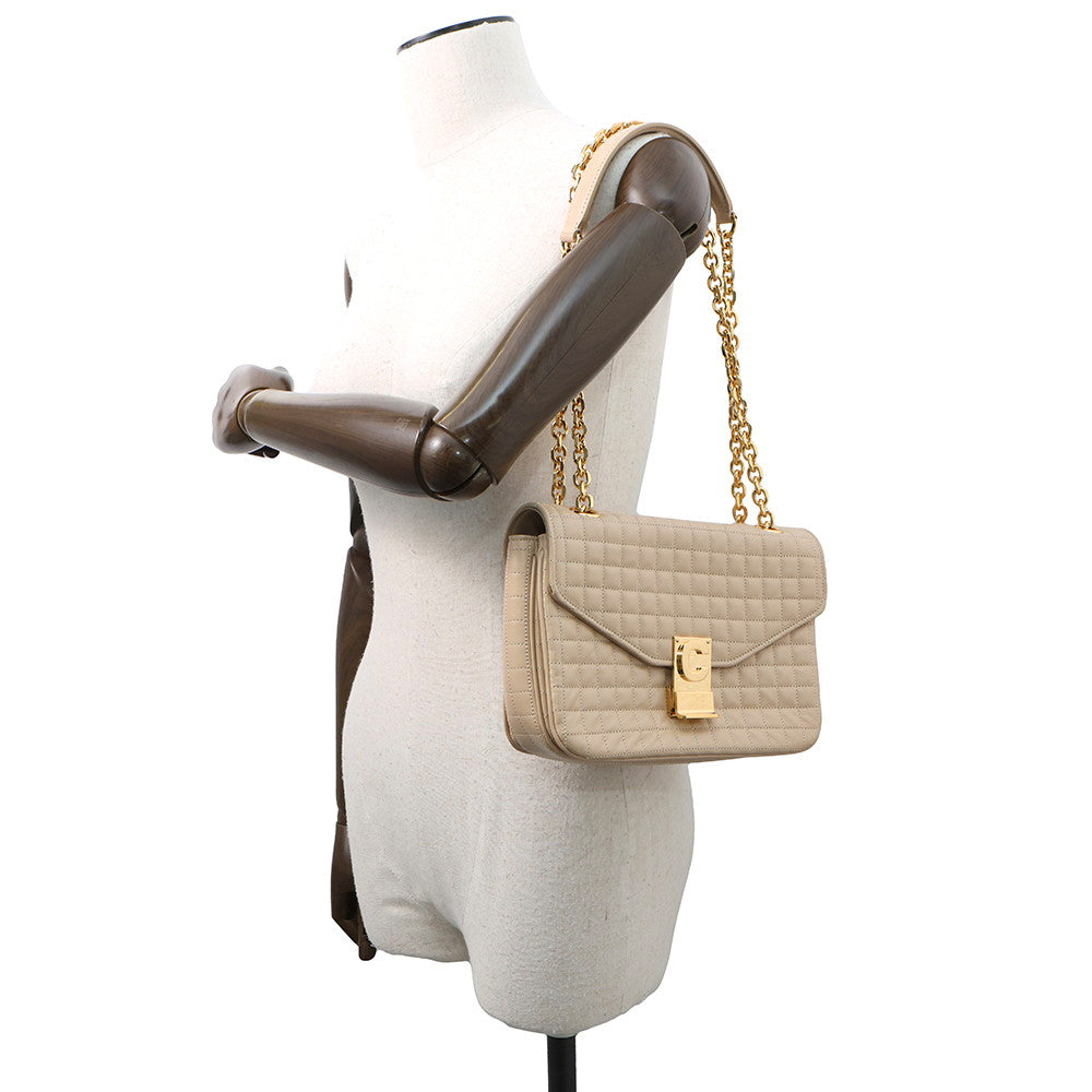 CELINE SmallCShoulder Bag Beige188403BFC Leather