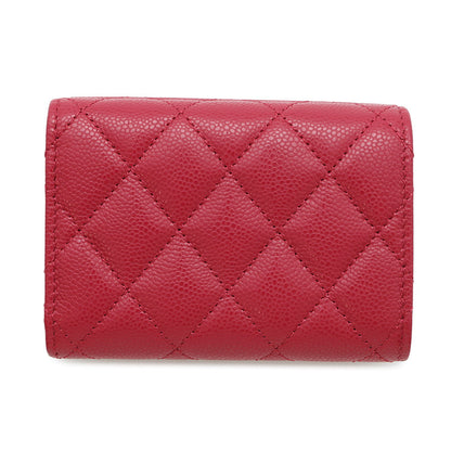 CHANEL Matelasse Classic Small Flap Wallet Pink redAP0230 Caviar Leather