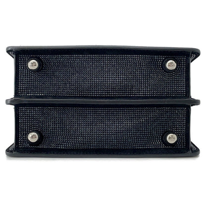 FENDI Peekaboo CrystalFF Handbag 2WAY Black8BN335 suede Size Petit
