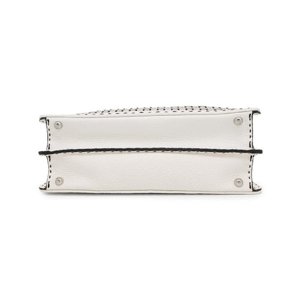 FENDI Peekaboo ICYU Selleria White/Black8BN321 Leather Size Medium