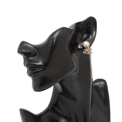 CHANEL Earring CC Logo PearlABC105 Metal Faux Pearl